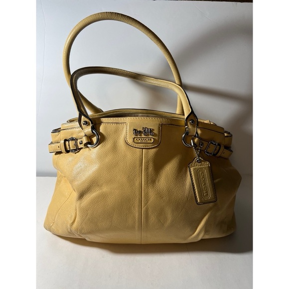 Coach Yellow Leather Tote Bag - Picture 1 of 12